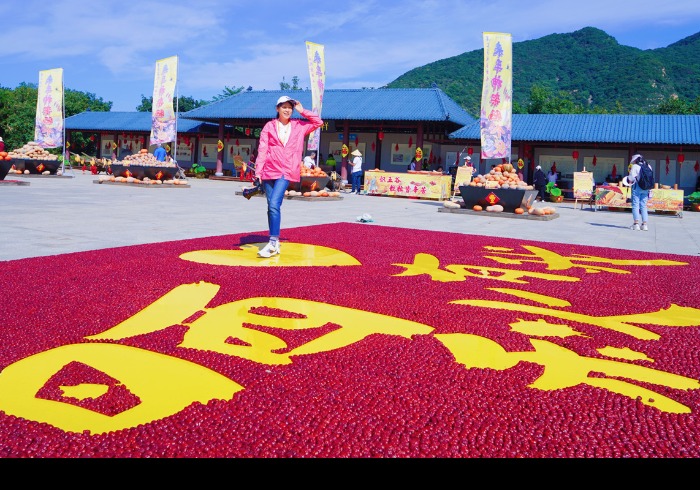 中秋节到车神架体验别样晒秋文化